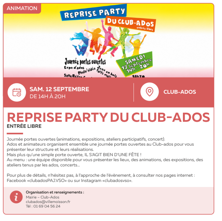 Reprise party club ados 2026