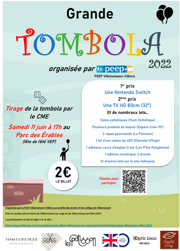 Affiche Tombola PEEP 2022