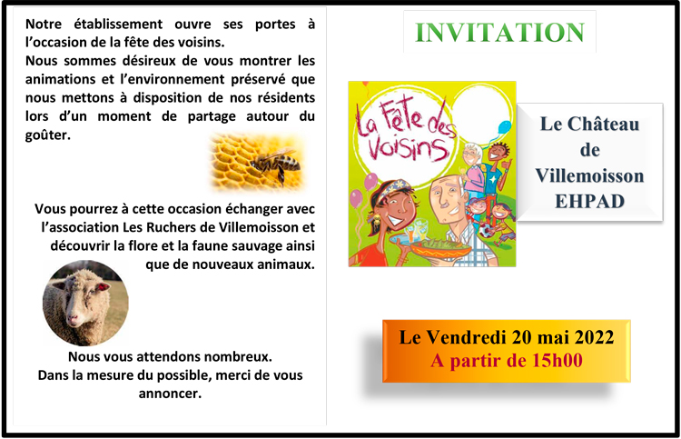 Invitation fete des voisins