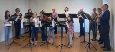 Concert de fin de trimestre : groupe de flutistes